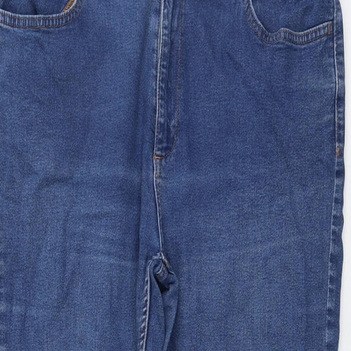 Marks and Spencer Womens Blue Cotton Cropped Jeans Size 16 L22 in Regular Button
