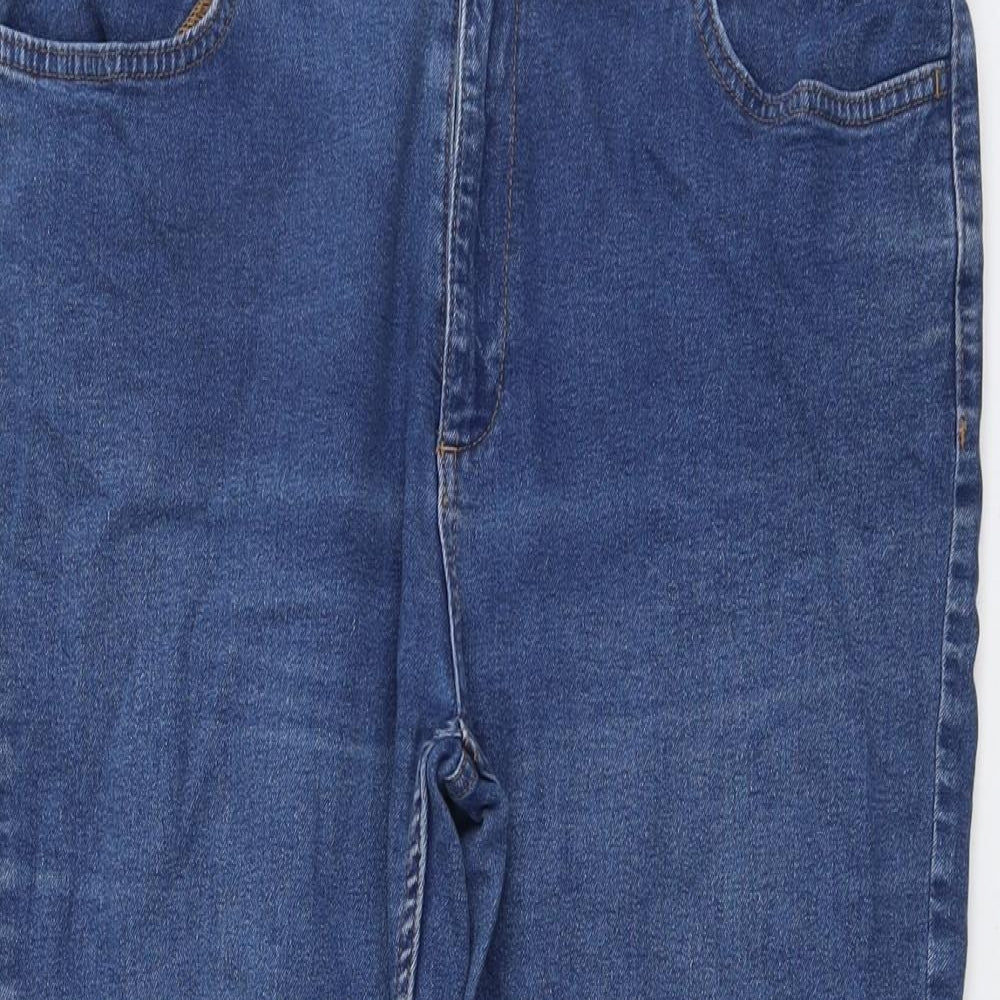 Marks and Spencer Womens Blue Cotton Cropped Jeans Size 16 L22 in Regular Button
