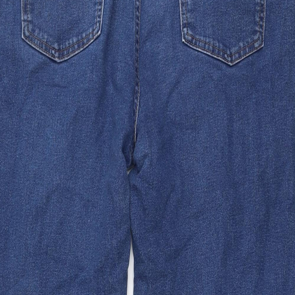 Marks and Spencer Womens Blue Cotton Cropped Jeans Size 16 L22 in Regular Button