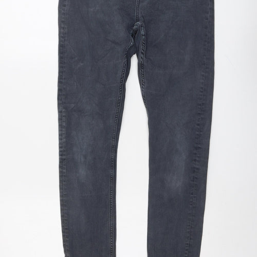 Topshop Womens Blue Cotton Skinny Jeans Size 28 in L31 in Regular Button