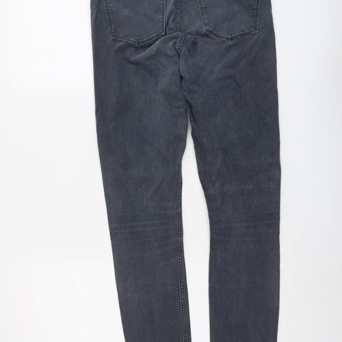 Topshop Womens Blue Cotton Skinny Jeans Size 28 in L31 in Regular Button