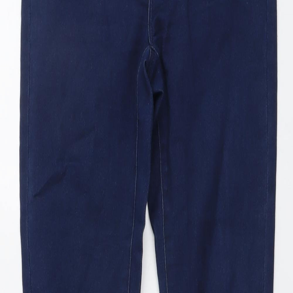 Warehouse Womens Blue Cotton Skinny Jeans Size 10 L28 in Regular Button