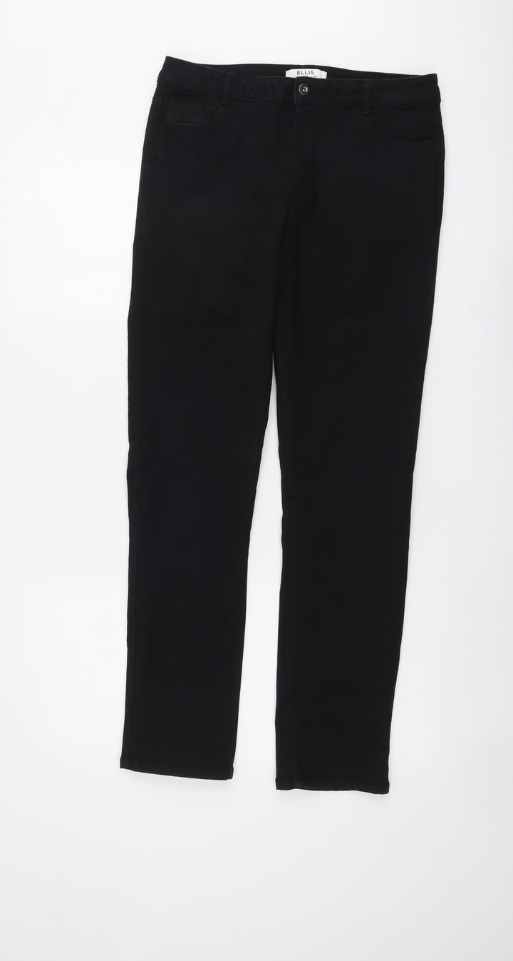 Dorothy Perkins Womens Black Cotton Skinny Jeans Size 12 L29 in Regular Button