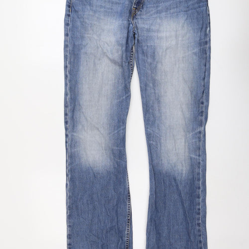 Levi's Mens Blue Cotton Straight Jeans Size 34 in L34 in Regular Button