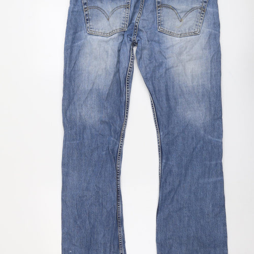 Levi's Mens Blue Cotton Straight Jeans Size 34 in L34 in Regular Button
