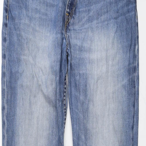 Levi's Mens Blue Cotton Straight Jeans Size 34 in L34 in Regular Button