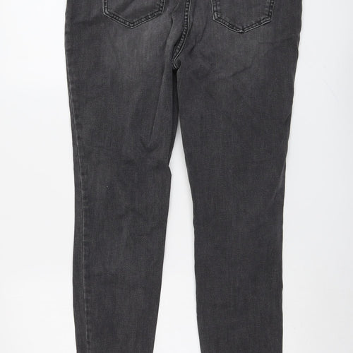 NEXT Womens Grey Cotton Skinny Jeans Size 16 L29 in Regular Button