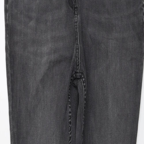 NEXT Womens Grey Cotton Skinny Jeans Size 16 L29 in Regular Button