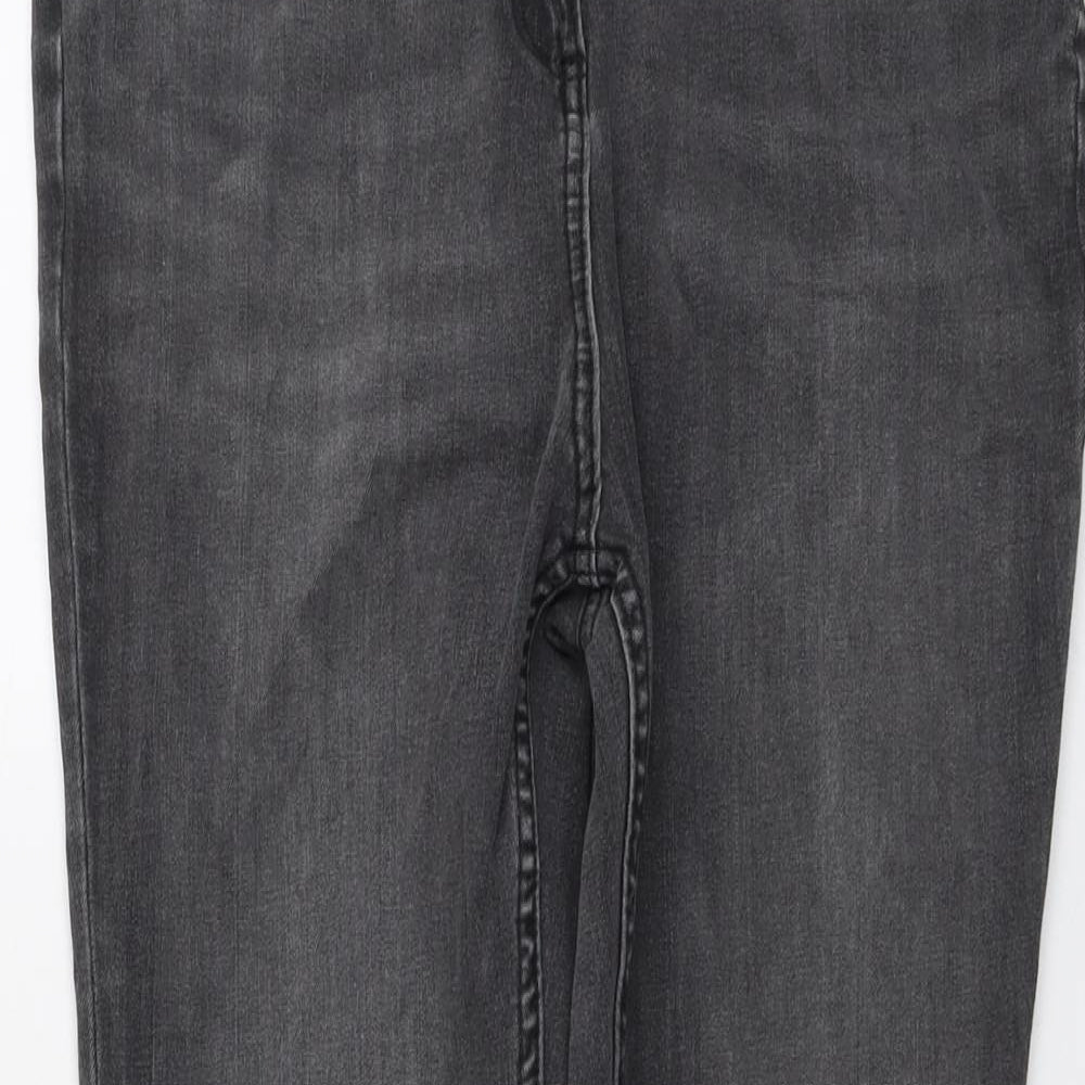 NEXT Womens Grey Cotton Skinny Jeans Size 16 L29 in Regular Button