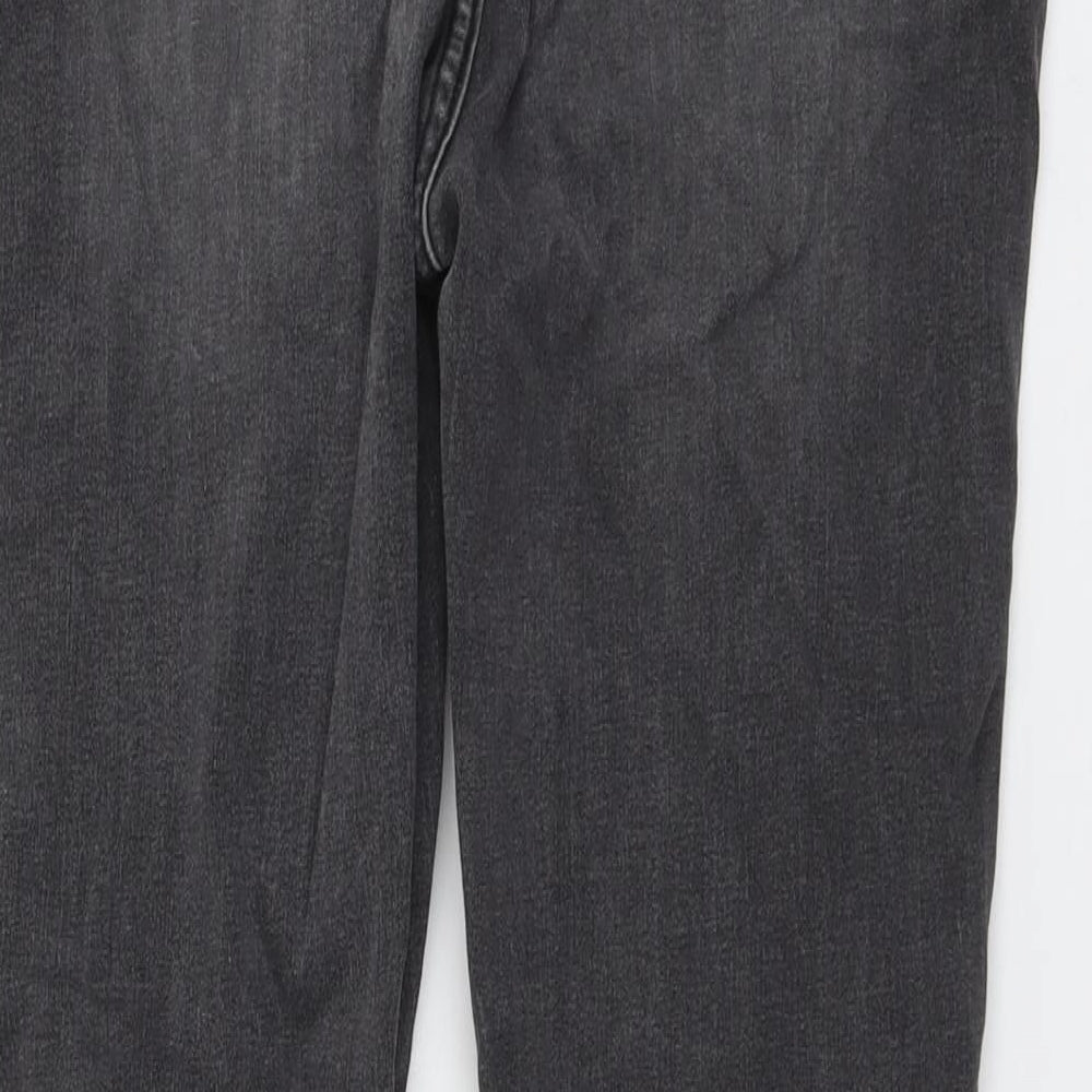 NEXT Womens Grey Cotton Skinny Jeans Size 16 L29 in Regular Button
