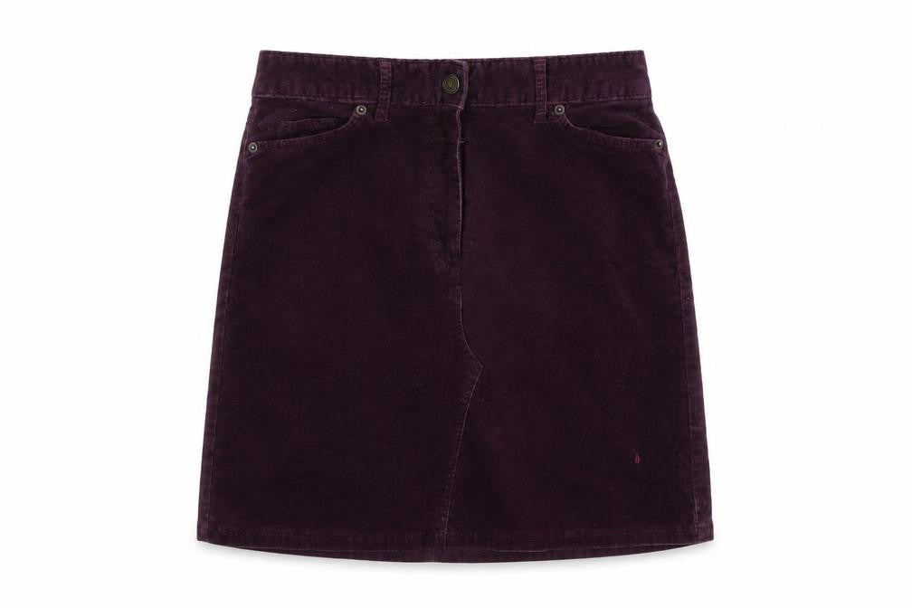 Marks and Spencer Womens Purple Cotton A-Line Skirt Size 8 Button