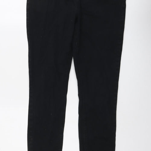 NEXT Womens Black Cotton Skinny Jeans Size 14 L30 in Regular Button