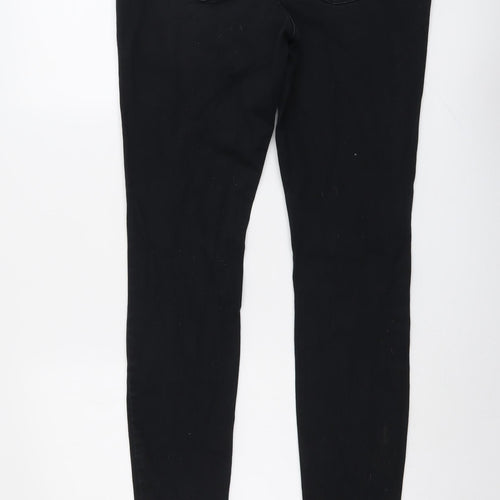 NEXT Womens Black Cotton Skinny Jeans Size 14 L30 in Regular Button