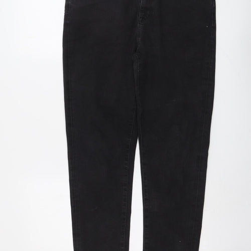 Marks and Spencer Womens Black Cotton Skinny Jeans Size 16 L26 in Regular Button