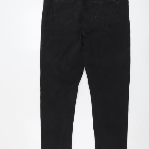 Marks and Spencer Womens Black Cotton Skinny Jeans Size 16 L26 in Regular Button