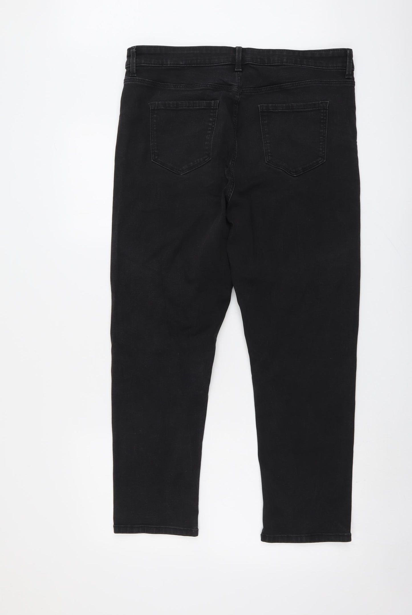 Marks and Spencer Womens Black Cotton Skinny Jeans Size 16 L26 in Regular Button