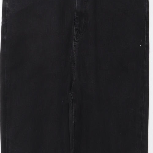 Marks and Spencer Womens Black Cotton Skinny Jeans Size 16 L26 in Regular Button