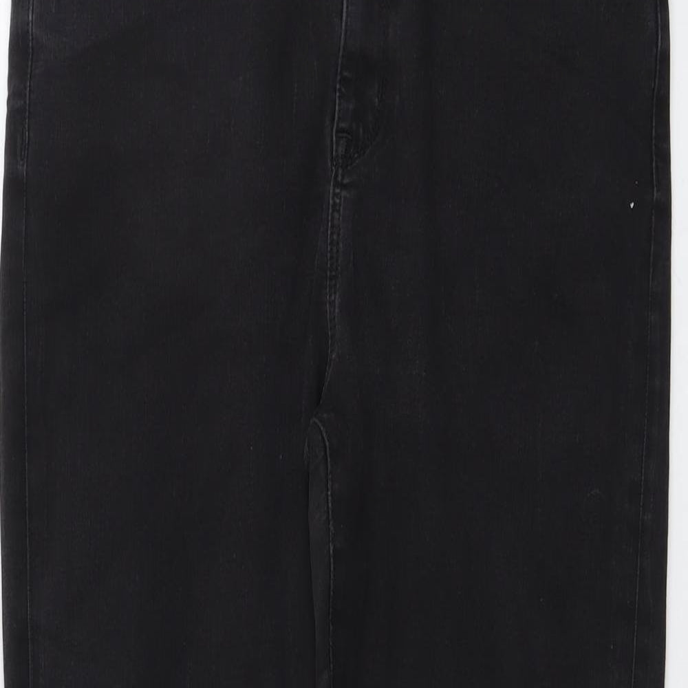 Marks and Spencer Womens Black Cotton Skinny Jeans Size 16 L26 in Regular Button