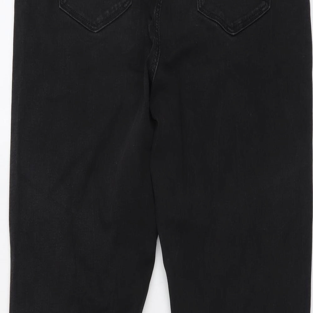 Marks and Spencer Womens Black Cotton Skinny Jeans Size 16 L26 in Regular Button