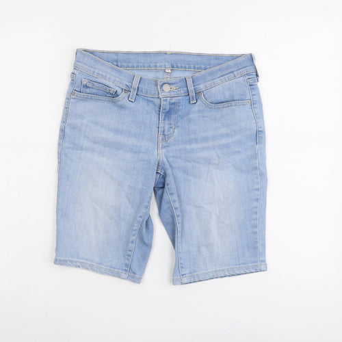 Levi's Womens Blue Cotton Boyfriend Shorts Size 26 in L9 in Regular Button