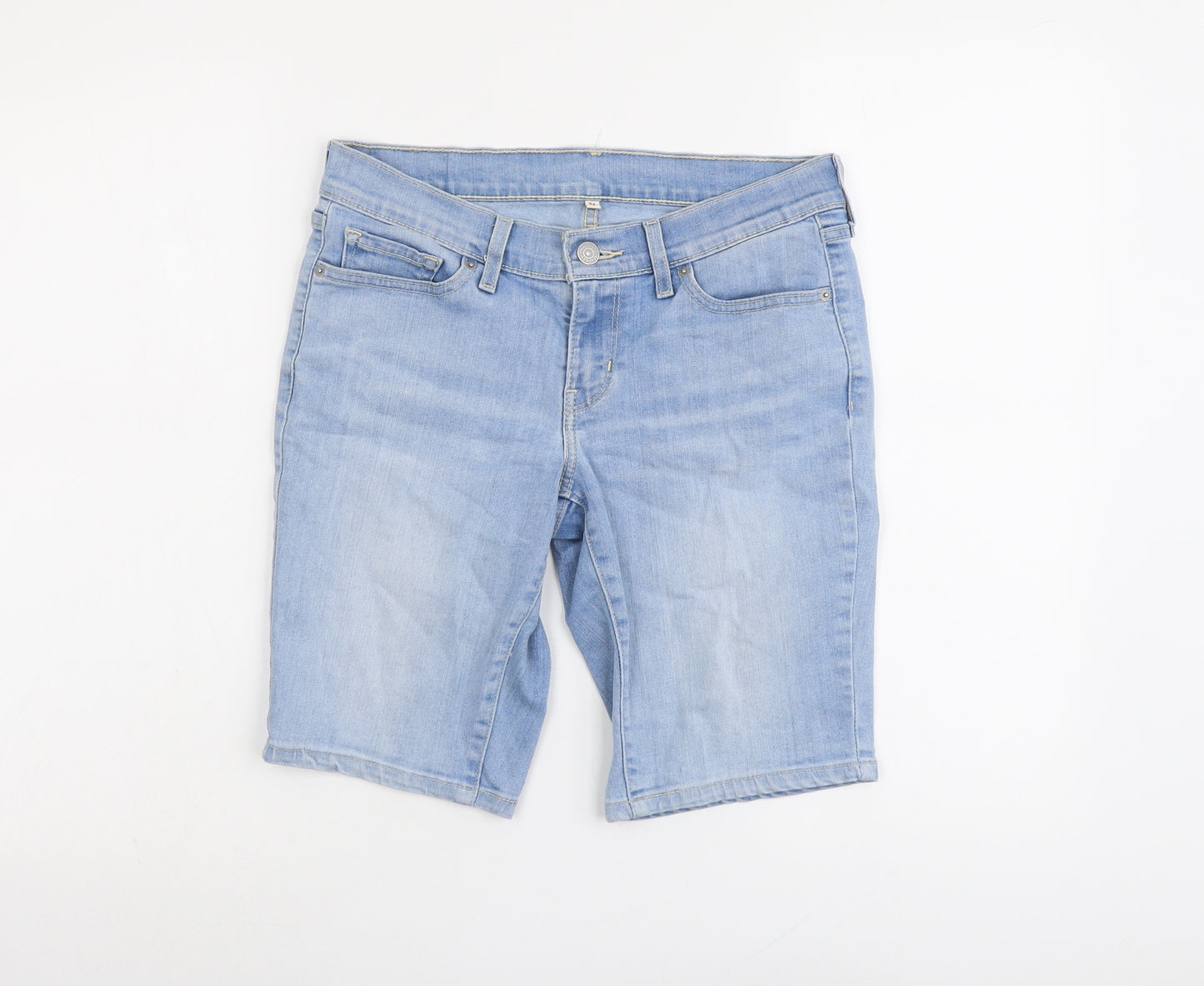 Levi's Womens Blue Cotton Boyfriend Shorts Size 26 in L9 in Regular Button