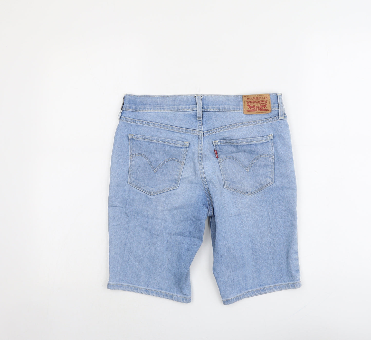 Levi's Womens Blue Cotton Boyfriend Shorts Size 26 in L9 in Regular Button