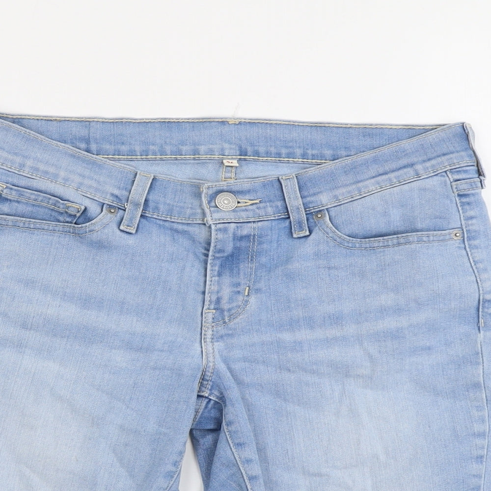 Levi's Womens Blue Cotton Boyfriend Shorts Size 26 in L9 in Regular Button