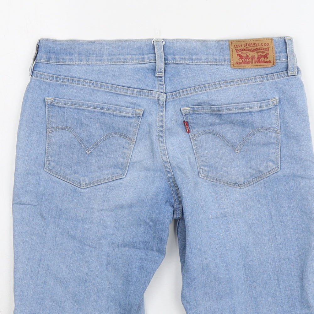 Levi's Womens Blue Cotton Boyfriend Shorts Size 26 in L9 in Regular Button