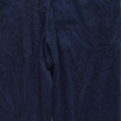 Marks and Spencer Mens Blue Cotton Chino Trousers Size 40 in L29 in Regular Button