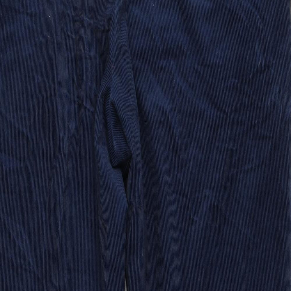 Marks and Spencer Mens Blue Cotton Chino Trousers Size 40 in L29 in Regular Button