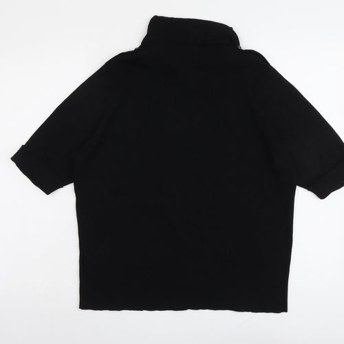 Marks and Spencer Womens Black Roll Neck Viscose Pullover Jumper Size 22