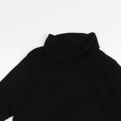 Marks and Spencer Womens Black Roll Neck Viscose Pullover Jumper Size 22