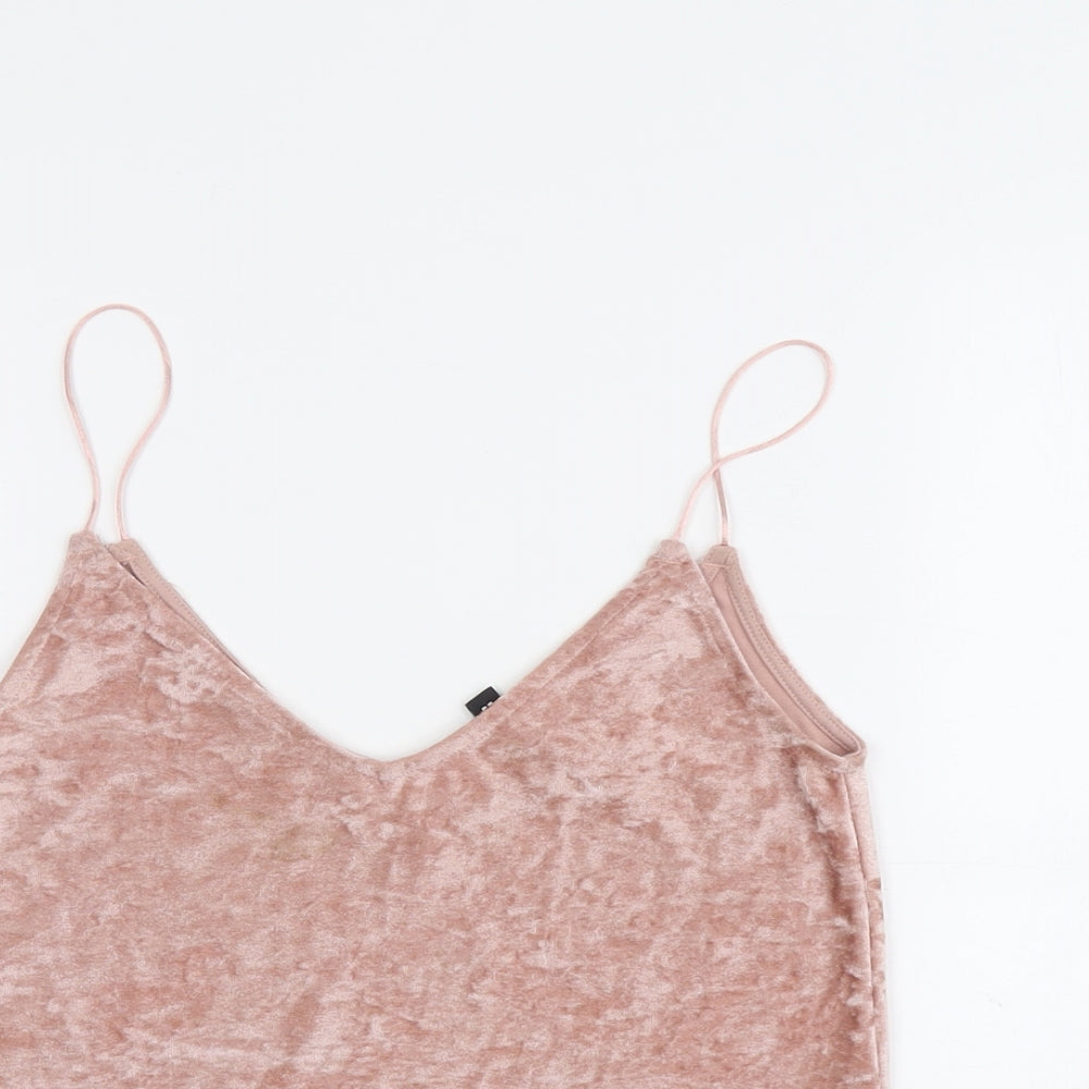H&M Womens Pink Polyester Camisole Tank Size XS V-Neck