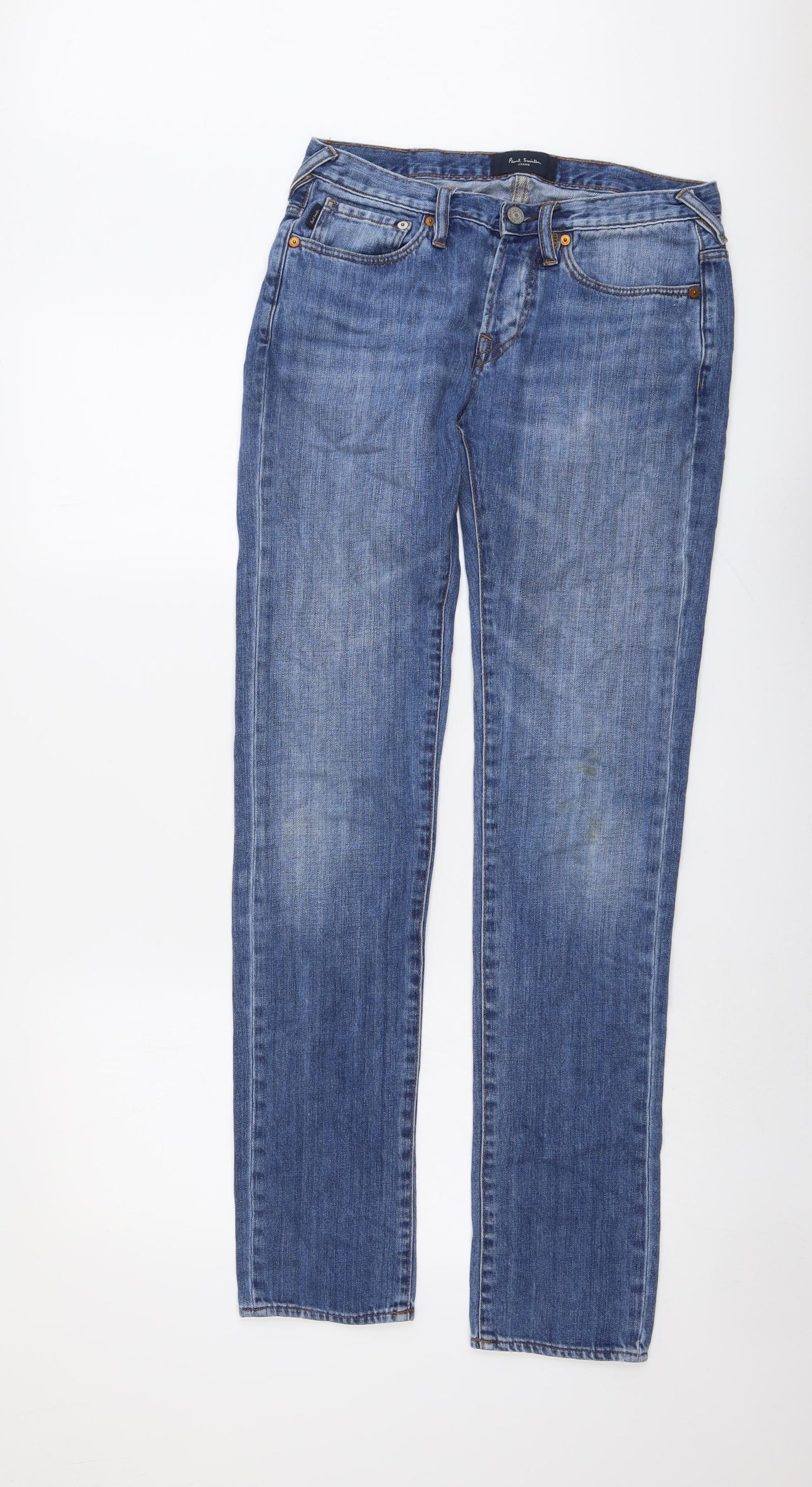 Paul Smith Mens Blue Cotton Skinny Jeans Size 28 in L33 in Slim Button