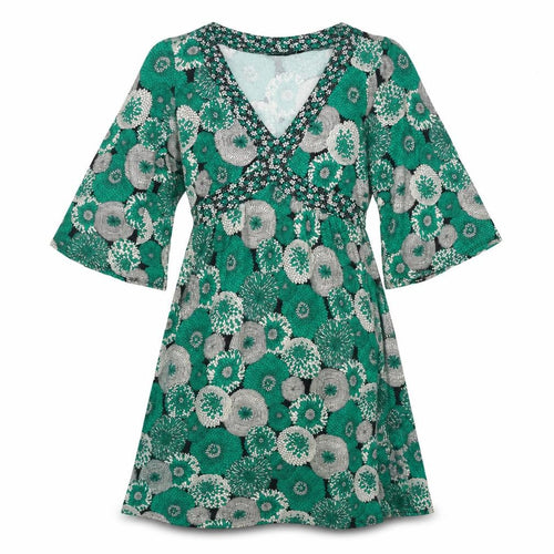 Dorothy Perkins Womens Green Geometric Viscose Trapeze & Swing Size 8 V-Neck Pullover