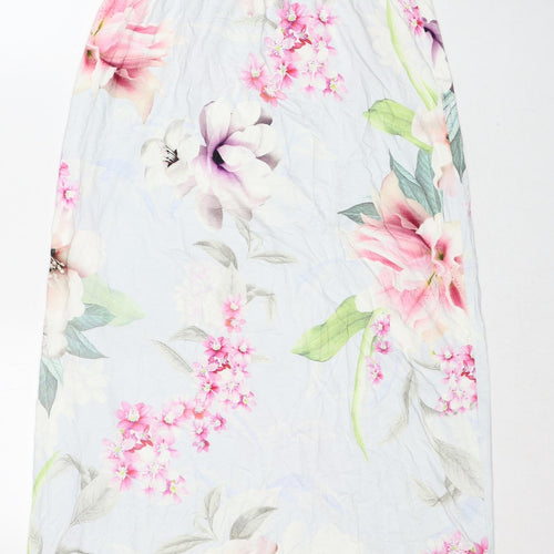 Lipsy Womens White Floral Viscose Maxi Size 12 Off the Shoulder Pullover