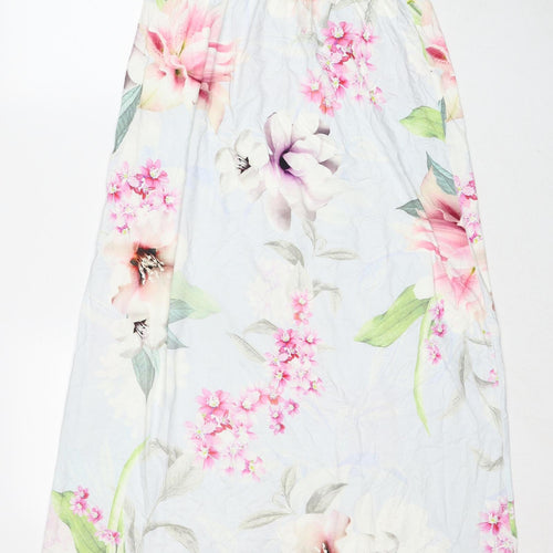 Lipsy Womens White Floral Viscose Maxi Size 12 Off the Shoulder Pullover