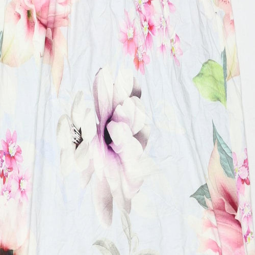 Lipsy Womens White Floral Viscose Maxi Size 12 Off the Shoulder Pullover