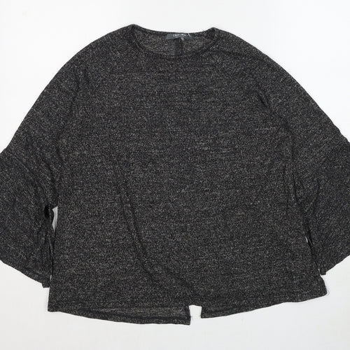 COIN 1804 Womens Grey Round Neck Viscose Pullover Jumper Size L