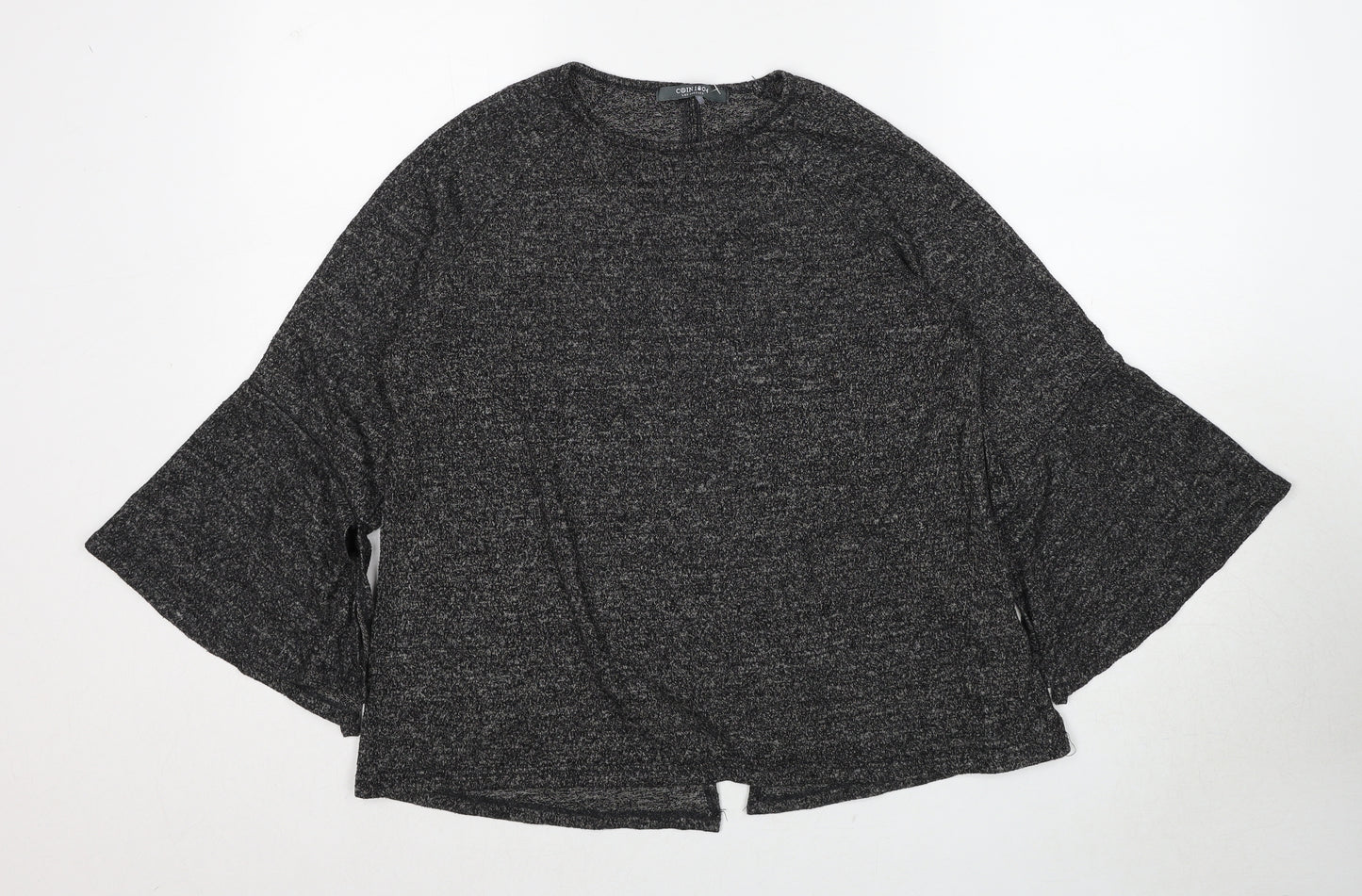 COIN 1804 Womens Grey Round Neck Viscose Pullover Jumper Size L