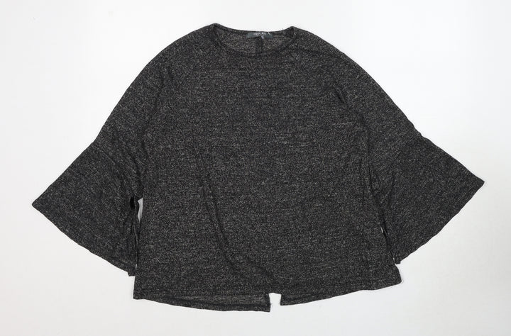 COIN 1804 Womens Grey Round Neck Viscose Pullover Jumper Size L