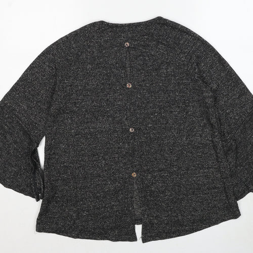COIN 1804 Womens Grey Round Neck Viscose Pullover Jumper Size L