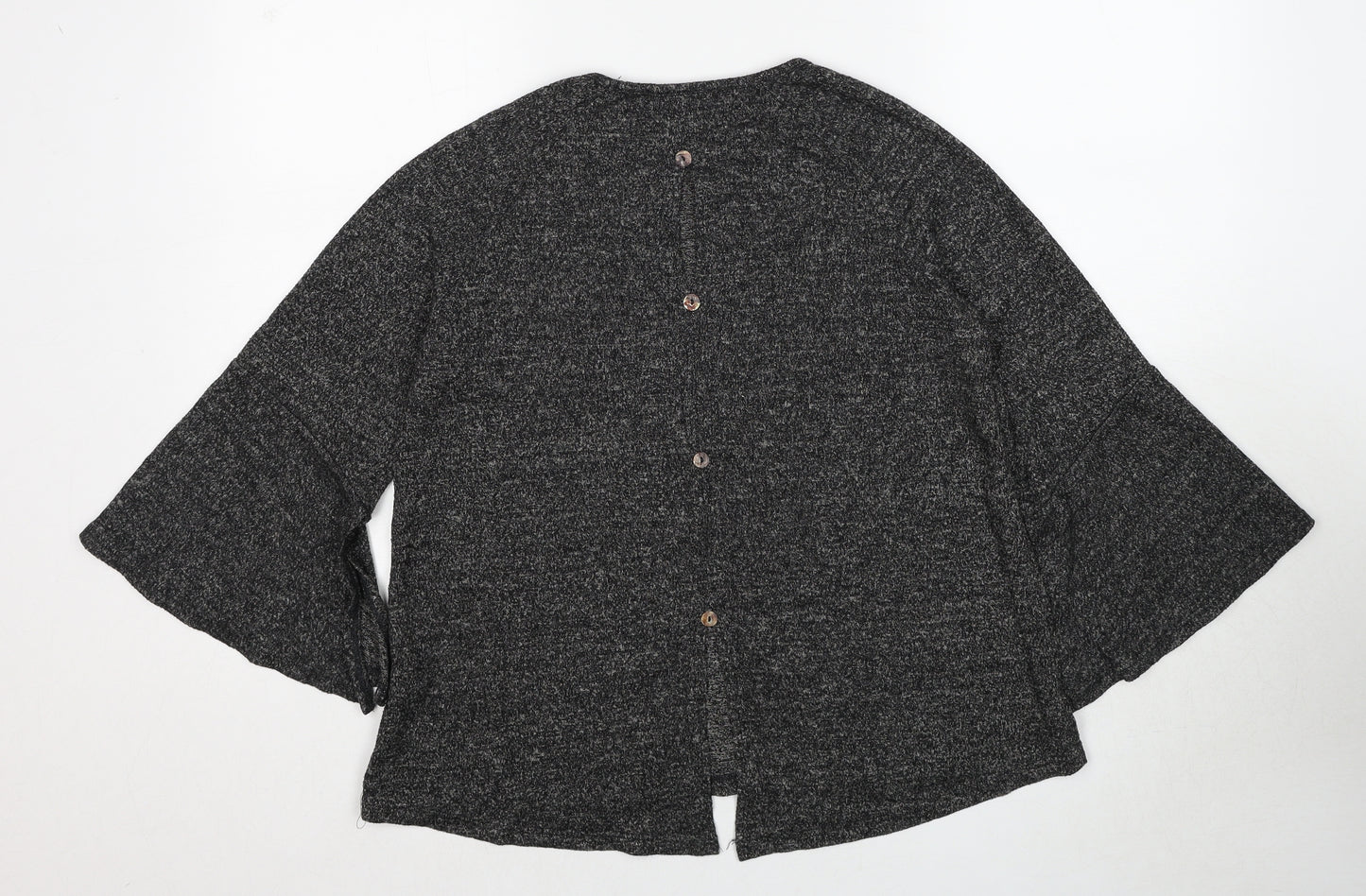 COIN 1804 Womens Grey Round Neck Viscose Pullover Jumper Size L