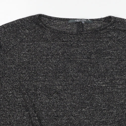 COIN 1804 Womens Grey Round Neck Viscose Pullover Jumper Size L