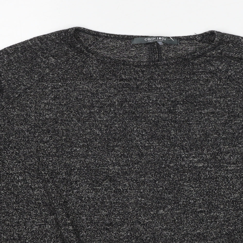 COIN 1804 Womens Grey Round Neck Viscose Pullover Jumper Size L