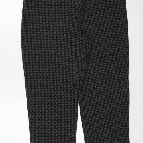 Marks and Spencer Womens Grey Geometric Polyester Trousers Size 14 Regular