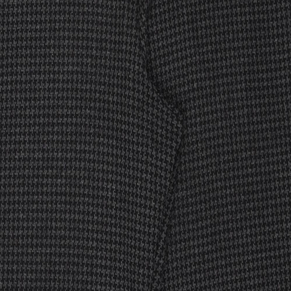 Marks and Spencer Womens Grey Geometric Polyester Trousers Size 14 Regular