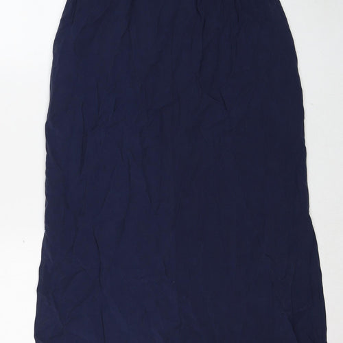 Monsoon Womens Blue Viscose A-Line Skirt Size 14 Zip