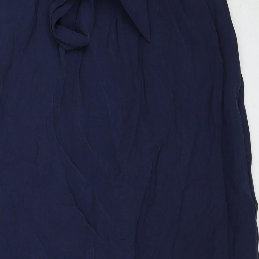Monsoon Womens Blue Viscose A-Line Skirt Size 14 Zip