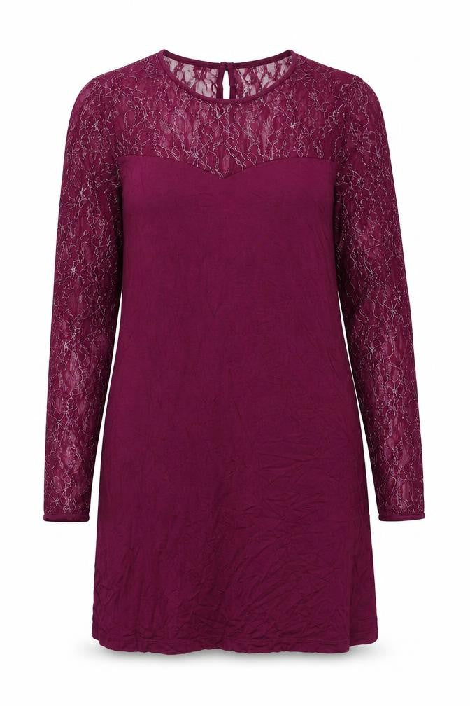 Cellbes Womens Purple Geometric Viscose A-Line Size 10 Round Neck Button - Size 10-12